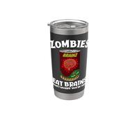 Los zom omen cerebros no se preocupan sarcástico Zombie Halloween Vaso térmico de acero inoxidable de doble pared