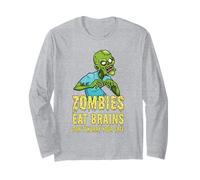 Los Zombis Divertidos comen Cerebros no te Preocupes por Estar Seguro Zombie Manga Larga
