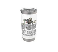 Los zom ivertidos comen cerebros no te preocupes por estar seguro Zombie Vaso térmico de acero inoxidable de doble pared