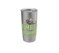 Los zom ivertidos comen cerebros no te preocupes por estar seguro Zombie Vaso térmico de acero inoxidable de doble pared