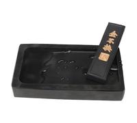 Losa de tinta de piedra negra, pozo de tinta rectangular natural para caligrafía, herramienta de molienda de tinta apta para principiantes