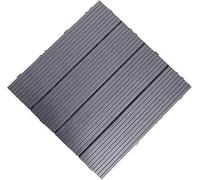 Losas y tablones de tarima sintética, Baldosas de exterior entrelazadas de WPC, paquete de 9, multicolor, 30x30x1,8cm(Chocolate)