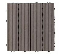 Losas y tablones de tarima sintética, Baldosas de madera entrelazadas for cubierta for interior y exterior Multicolor 30x30cm 1-10 piezas(Dark Grey,10 pieces)