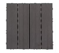 Losas y tablones de tarima sintética, Baldosas de madera entrelazadas for cubierta for interior y exterior Multicolor 30x30cm 1-10 piezas(Black,2 pieces)