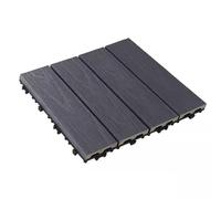 Losas y tablones de tarima sintética, Baldosas entrelazadas de bricolaje for ducha de balcón interior y exterior Multicolor 4-15 piezas(Grey,12 pieces)