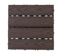 Losas y tablones de tarima sintética, Baldosas entrelazadas de madera for exterior, paquete de 8, multicolor, 30x30x2cm(E-Chocolate)