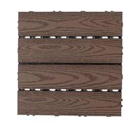 Losas y tablones de tarima sintética, Baldosas entrelazadas de madera for exterior, paquete de 8, multicolor, 30x30x2cm(E-Coffee)