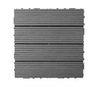 Losas y tablones de tarima sintética, Baldosas entrelazadas de madera for exterior, paquete de 8, multicolor, 30x30x2cm(L-Gray)