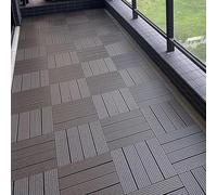 Losas y tablones de tarima sintética, La cubierta de madera del patio de 11 PC que entrelaza teja multicolora for el exterior interior(Chocolate)