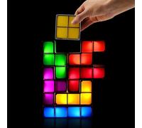 Loschen - Luz nocturna LED apilable de mesa para ensamblar, 7 colores, encajable, novedosa, rompecabezas 3D, luz mágica, brillante, para niños, adolescentes, jugadores (USB)