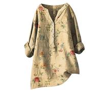 Lose Button-Down-Bluse Tops Stehen Solide Ärmel Lange Casual Frauen Shirt Frauen Bluse, Amarillo, M