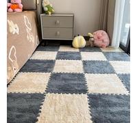 Losetas De Alfombra Entrelazadas Cuadradas De Felpa De Espuma, Tapete De Piso Entrelazado De Espuma Cuadrada, Tapetes De Espuma EVA Cuadrados | Alfombra para Escalar, Alfombra De Rompecabezas Co