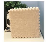 Losetas De Alfombra Entrelazadas Suaves con Borde, Juego De Tapetes Cuadrados De Espuma De Felpa, Tapetes De Juego De Rompecabezas Esponjosos, 12x12 Pulgadas (10 Piezas)(Color:Albaricoque)