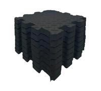 Losetas De Caucho 8 Uds 2,5 cm * 30 * 30cm Estera entrelazada EVA Antideslizante Lavable for Gimnasio Garaje Sala de Estar(Black)
