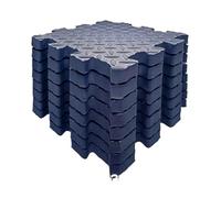 Losetas De Caucho 8 Uds 2,5 cm * 30 * 30cm Estera entrelazada EVA Antideslizante Lavable for Gimnasio Garaje Sala de Estar(Deep Blue)