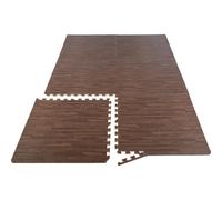 Losetas de espuma entrelazadas de 2,2 m con veta de madera y borde - Alfombra de juego suave para sala de juegos o gimnasio en casa de Stalwart