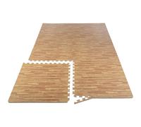 Losetas de espuma entrelazadas de 2,2 m con veta de madera y borde - Alfombra de juego suave para sala de juegos o gimnasio en casa de Stalwart