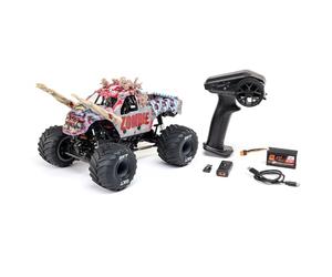 Losi 1/18 Mini LMT Zombie 2S 4X4 RTR Brushed Monster Truck Batería y Cargador Incluido Rojo LOS01026T4