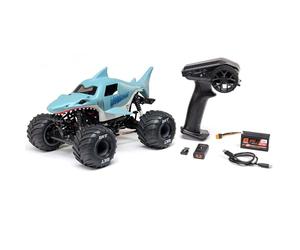 LOSI 1:8 Mini LMT Megalodon Monster Jam Truck 2S 4x4 Ready to Run, Motor de Cepillo, Incluye batería y Cargador
