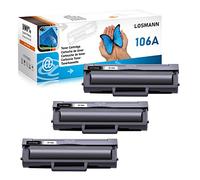 LOSMANN 106A Cartuchos de tóner compatibles para HP 106A W1106A para HP Laser 107a 107r 107w MFP 135a 135r 135w 135wg MFP 137fnw 137fwg con chip (3 negros)