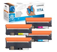LOSMANN 117A Cartuchos de tóner Compatible para HP 117A con Chip para HP Color Laser 150a 179fwg 178nwg 179fnw 178nw 150nw 178 179 W2070A W2071A W2072A W2073A (Negro, Cian, Amarillo, Magenta, 4-Pack)