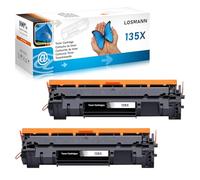 LOSMANN 135X Tóner con Chip Compatible para HP 135X W1350X para HP Laserjet MFP M234dw M234sdw M234sdn M234dwn M209dw M209dwn M234 M209 135A W1350A (2 Negro)
