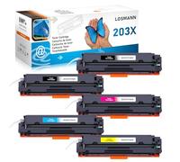 LOSMANN 203X Tóner Compatible para HP 203X 203A CF540X CF541X CF542X CF543X para HP Color Laserjet Pro MFP M281fdw M281fdn M281cdw M280nw M254dw M254nw M254dn (Negro, Cian, Amarillo, Magenta, 5-Pack)
