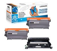 LOSMANN 2X Tóner + 1x Tambor Compatible para Brother TN-2220 DR-2200 | para MFC-7360N MFC-7460DN MFC-7860DW FAX-2840 FAX-2940 HL-2130 HL-2240 HL-2250DN HL-2135W DCP-7055 DCP-7060D DCP-7065DN