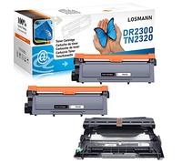 LOSMANN 2X Toner & 1x Tambor Compatible para Brother TN2320 DR2300 para Brother HL-L2300D HL-L2320D HL-L2340DW HL-L2360DN HL-L2360DW HL-L2365DW HL-L2380DW DCP-L2500D DCP-L2520DW DCP-L2540DN
