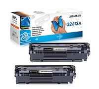 LOSMANN 2x Toner Compatible para Q2612A 12A FX9 FX10 CAN703 para HP Laserjet 1010 1012 1015 1018 1020 1022 1022N 1022NW 3015 3015AIO 3020 3020AIO 3030 3030AIO 3050 3050Z 3052 3055 M1005MFP M1319FMFP