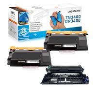 LOSMANN 2X Tóner y 1x Tambor Compatible para Brother TN3480 TN3430 DR3400 HL-L5000D HL-L5100DN HL-L5200DW HL-L6400DW HL-L5200DWT MFC-L5750DW MFC-L5700DW MFC-L5800DW MFC-L5850DW MFC-L6900DW