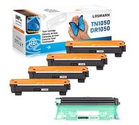 LOSMANN 4X Tóner + 1x Tambor Compatible para Brother TN-1050 DR-1050 | Compatible para Brother DCP-1510 DCP-1512 DCP-1612W DCP-1610W MFC-1910W MFC-1810 HL-1110 HL-1210W HL-1212W HL-1112