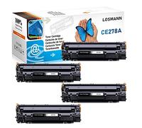 LOSMANN 4x tóner Compatible con CE278A 78A para HP Laserjet M1536DNF M1536MFP P1566 P1560 P1606 P1606DN Canon LBP6200D LBP6200DW LBP6230D LBP6230DW (4 Negro)