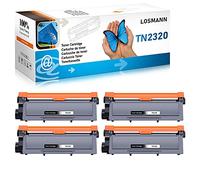 LOSMANN 4x Tóner compatible para Brother TN-2320 TN2320 para Brother HL-L 2300 D HL-L 2300 Series HL-L 2320 D HL-L 2321 D HL-L 2340 DW HL-L 2360 DN HL-L 2360 DW HL-L 2361 DN HL-L 2365 DW