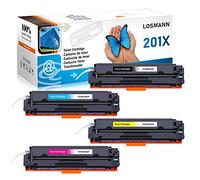 LOSMANN 4X Toner Compatible para HP 201X 201A CF400X CF401X CF402X CF403X para HP Color Laserjet Pro M252dn M252dw M252n M270 Series M274dn M274n MFP M270 Series MFP M277c6 MFP M277dw MFP M277n