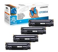 LOSMANN Cartuchos de tóner compatible para HP 83A CF283A para HP LaserJet Pro M201n M201dw per MFP M225dn M225dw M127fn M127fp M127fs M127fw M125a M125rnw M125nw (4 Negro)