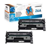 LOSMANN CF226A Cartucho de Tóner Compatible para HP 26A CF226A 26X CF226X para HP LaserJet Pro M402dn M402n M402d M402dw M402 MFP M426 M426dw M426fdw M426fdn (2 Negro)