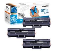 LOSMANN D111L Cartucho de Tóner Compatible para Samsung MLT-D111S MLT-D111L para Samsung Xpress SL M2026 M2070 M2020W M2021W M2020 M2022 M2022W M2026W M2070W M2070F M2070FW (3 Negro)