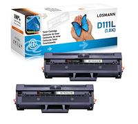 LOSMANN D111L Cartucho de Tóner Compatible para Samsung MLT-D111S MLT-D111L para Samsung Xpress SL M2026 M2070 M2020W M2021W M2020 M2022 M2022W M2026W M2070W M2070F M2070FW (2 Negro)