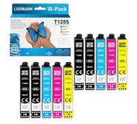 LOSMANN T1285 Cartuchos de Tinta compatibles para Epson T1281 T1282 T1283 T1284 Multipack para Stylus SX235W SX230 SX125 S22 SX130 SX420W SX425W SX430W BX305FW BX305F SX440W SX445W (10-Pack)