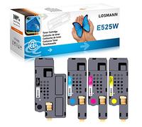 LOSMANN Tóner Cartucho compatible con Dell E525 E525w 593-BBLZ 593-BBLZ 593-BBLZ 593-BBLV 593-BBLL, Impresora Toner (4 unidades, 1 negro, 1 cian, 1 magenta, 1 amarillo)