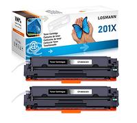 LOSMANN Toner Compatible para HP 201X 201A CF400X CF400A para HP Color Laserjet Pro M252dn M252dw M252n M270 Series M274dn M274n MFP M270 Series MFP M277c6 MFP M277dw MFP M277n (2 Negro)