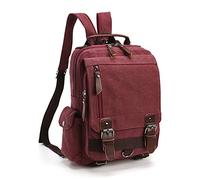 LOSMILE Mochila Hombres Mujer Lona Bolso de Bandolera La Bolsa de Mensajero Bolsa de Lona Bolsa de Hombro Messenger Bag BackPack. (Púrpura)