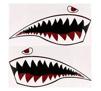 LOSOO Dientes tiburón | 2 Pegatinas Boca Pescado | Pegatina Boca Dientes tiburón, Pegatinas Kayak, calcomanías Dientes tiburón para Barcos, calcomanías