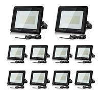 Lospitch 100W Foco LED 8500LM reflector súper brillante, IP66 reflector impermeable, 3000K lámpara blanca cálida para exteriores, para interior y exterior, 10 piezas [clase energética A ++]
