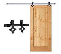 Lospitch 183 cm Herraje para Puerta, rieles para puerta corredera, juego de sistema de puerta corredera, adecuado para un ancho de puerta de 90 cm (diamante)