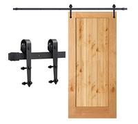 Lospitch 183 cm Herraje para Puerta, rieles para puerta corredera, juego de sistema de puerta corredera, adecuado para un ancho de puerta de 90 cm (Forma de flecha)