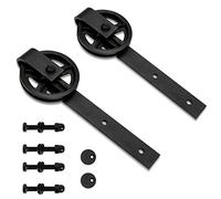 Lospitch 200 cm/6,6 pies de herraje para puerta corredera, riel colgante para puerta corredera, juego de sistema de puerta corredera, la capacidad de carga máxima es de 150 kg, adecuado para un ancho
