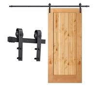 Lospitch 200 cm herraje para puerta corredera, rieles para puerta corredera, juego de sistema de puerta corredera, adecuado para un ancho de puerta de 100 cm (rectangular).