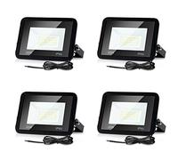 Lospitch 20W Foco LED 4er, 1700LM reflector LED súper brillante, 3000K blanco cálido exterior, IP66 impermeable exterior para escenario, garaje, decoración de campo deportivo [clase energética A ++]